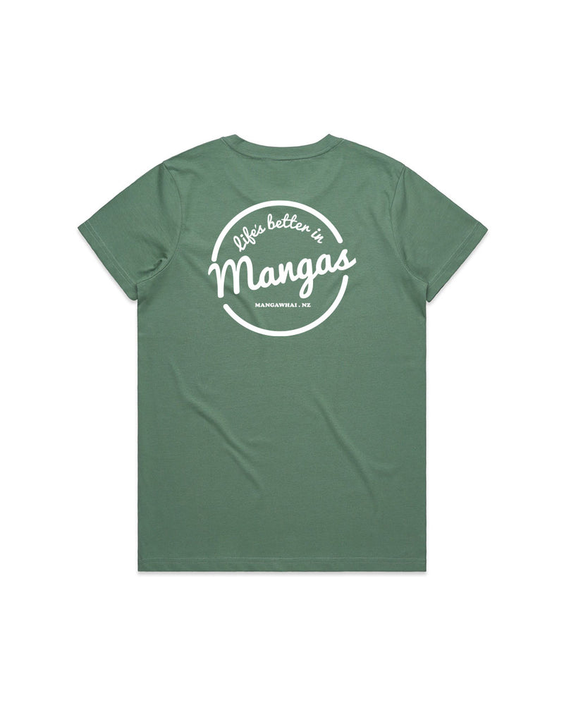 Ladies Life's Better Sage Tee - Threadbox