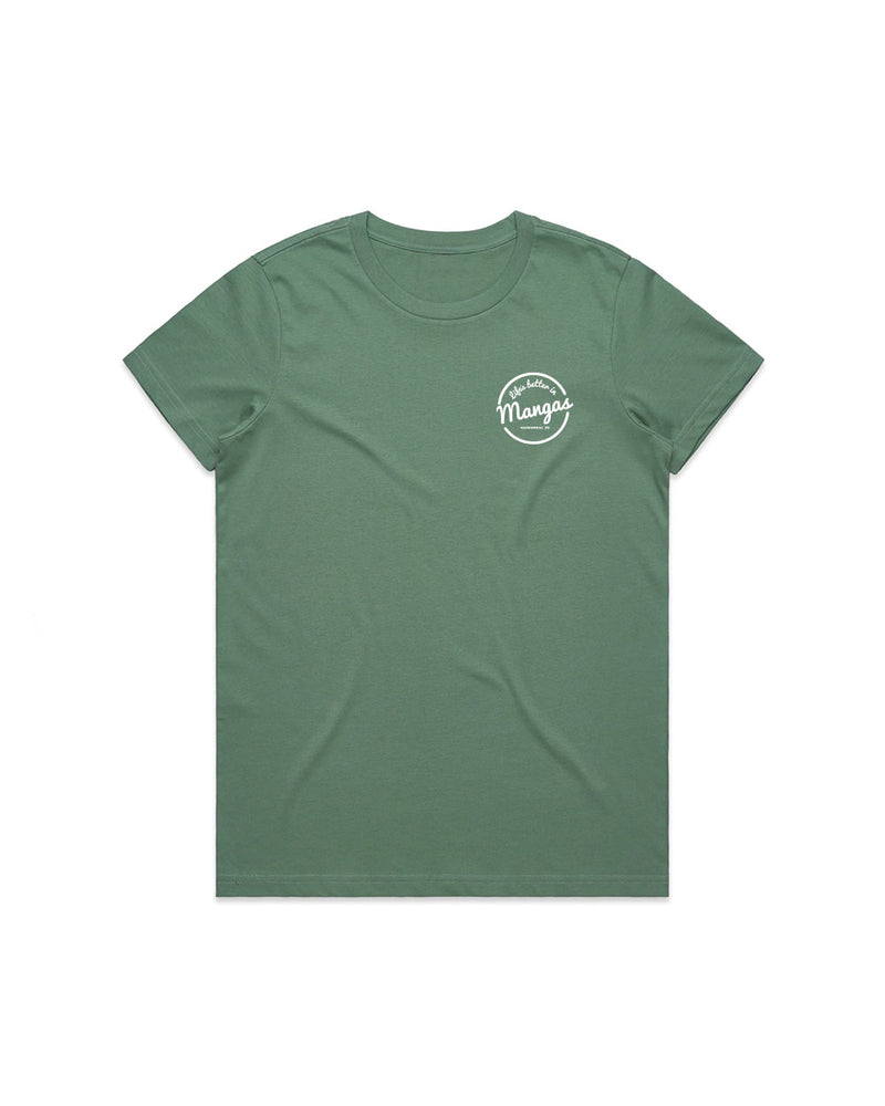 Ladies Life's Better Sage Tee - Threadbox